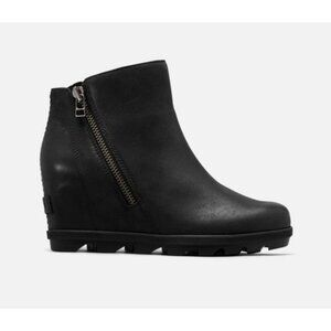 Sorel Joan Of Artic Wedge II ZIP Black Size 7.5 EUC
